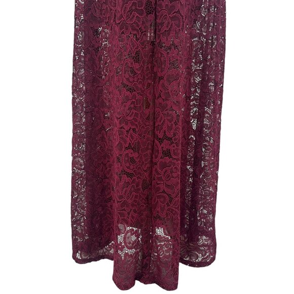 NEW Venus Womens Small Dress High Low Lace Floral Wine Formal Party - Picture 8 of 12